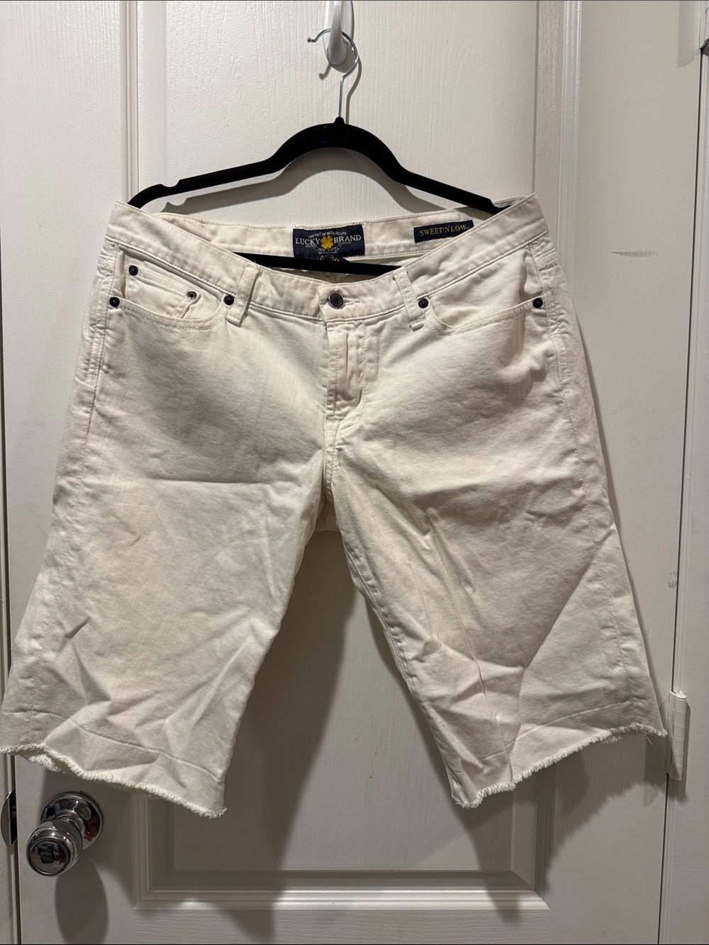 Lucky Brand Off-White Denim Bermuda Shorts